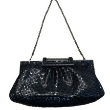 Black Sequin Evening Clutch Or Chain Purse Bag Sparkle Lined The Limited EUC
