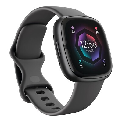 Fitbit Sense 2 Health and Fitness Smartwatch Shadow Grey Graphite FB521BKGB-US