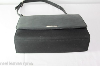 Sac NafNaf Noir En Cuir Et Textile - Porté épaule Ou Main - Très Bon état