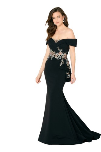 navy blue velvet midi dress Camille Embellished Sun Moon Star Long Dress in Dark Navy