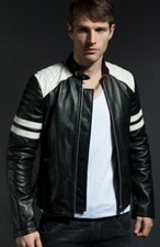 Tyler Durden Fight Club Black Real Leather Jacket Brad Pitt Mayhem Style