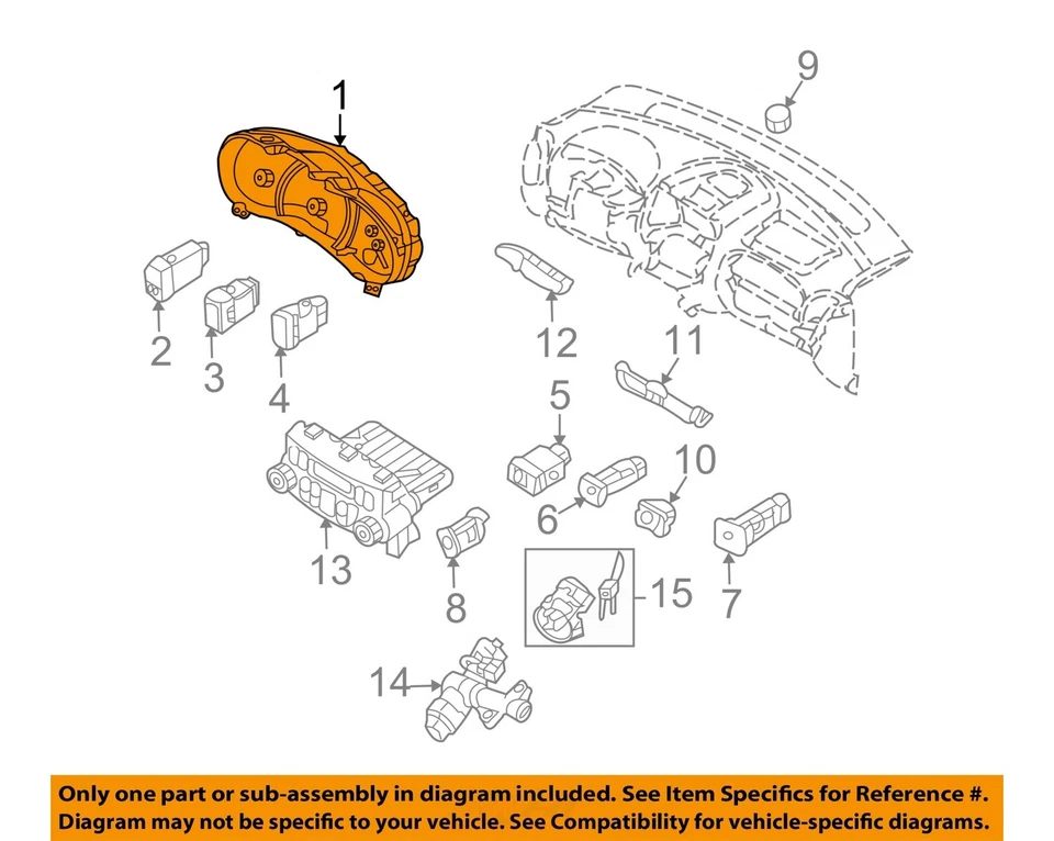 Medidor de velocímetro usado se adapta a: Kia Sedona Cluster 2007 MPH con estabilidad electrónica Foto 3 de 4
