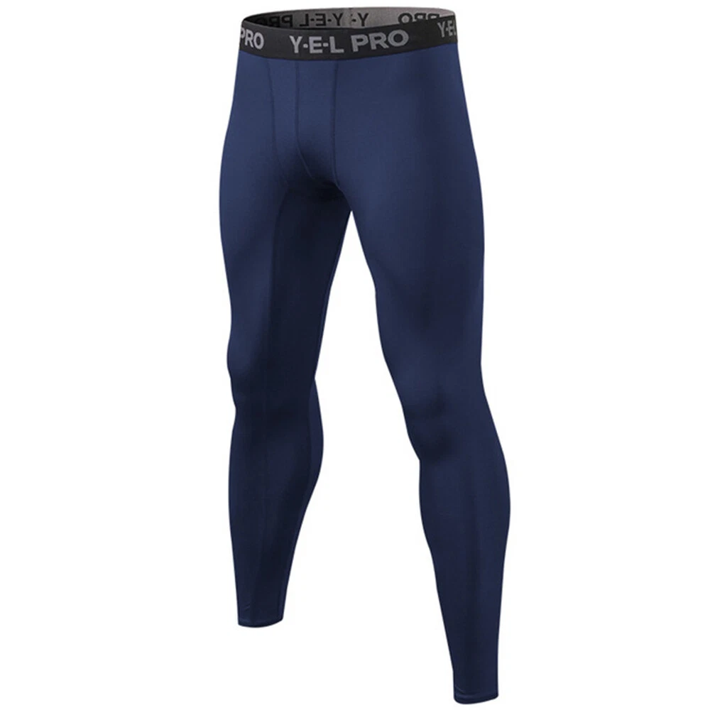 Mens Leggings Cool Dry Fit Compression Pants Athletic Workout Running Base Layer