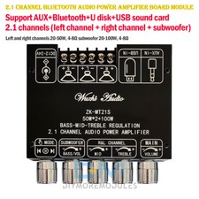 ZK-MT21S Bluetooth Audio Amplificador de Potencia Placa Módulo Subwoofer 50W*2+100W 2.1CH