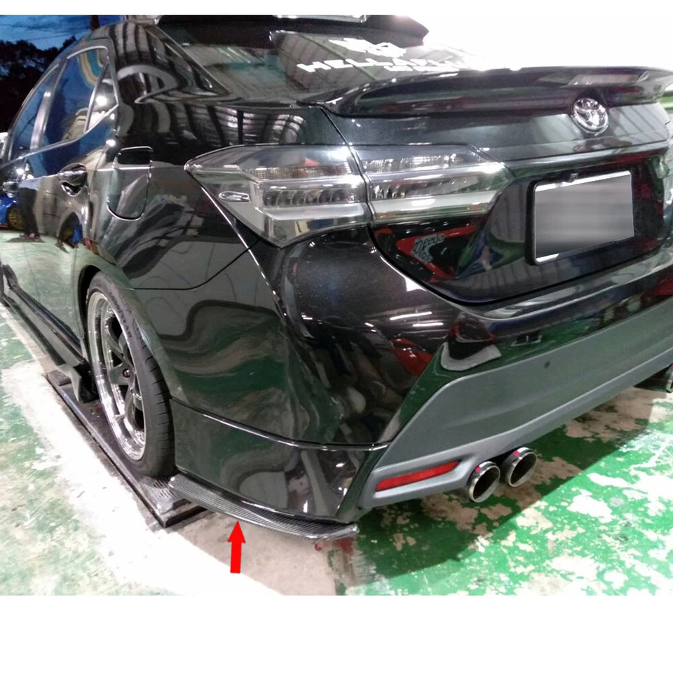 Matte Black For Toyota Corolla Altis 11th Sedan Rear Side Splitter Lip Spoiler Foto 2 de 4