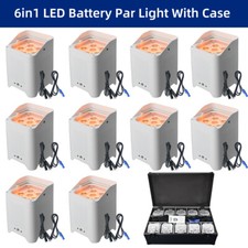 6 x 18W 10PCS RGBAW UV LED Uplight Par LIght Battery Powered Charge Flight Case