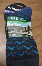 BRIDGEDALE MERINO LIGHTWEIGHT HIKE 3/4 CREW SOCKS  SIZE XL (13+)  NEW 