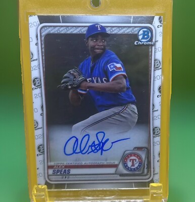 ALEX SPEAS 2020 BOWMAN CHROME Prospect ON CARD AUTO Texas Rangers -  Case
