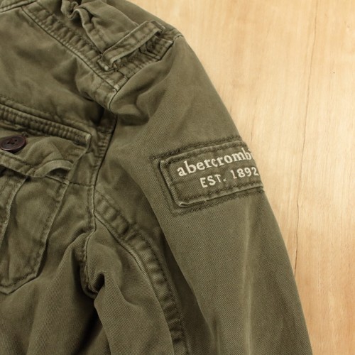 vtg y2k abercrombie army surplus military field jacket KIDS YOUTH LARGE tag - Picture 3 of 6