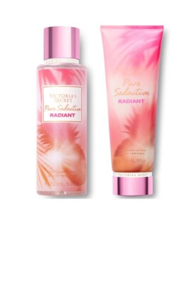 Victoria's Secret PURE SEDUCTION RADIANT Fragrance Mist 8.4floz &Lotion Set 8oz