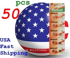 50 pcs AG5 LR48 G5 393 LR754 Card 1.5V 0 Hg Alkaline Battery