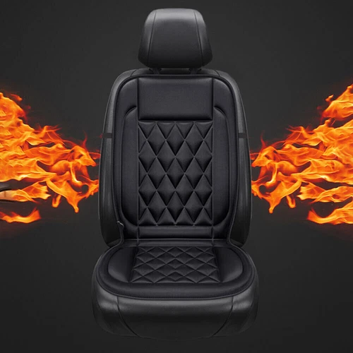 Car Heated Seat Cover Cushion-Universal Warmer Pad 1/2 Pack 12V warming Black - Picture 12 of 19