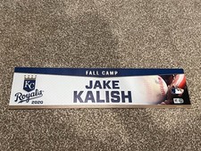 KANSAS CITY ROYALS GAME USED ? TEAM ISSUED BASEBALL NAMEPLATE FC JAKE KALISH