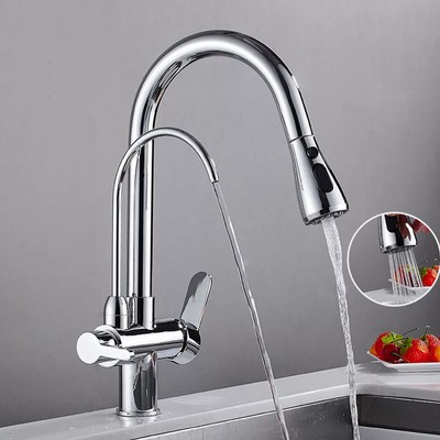 Robinet Lavabo Salle De Bain 360° - Mitigeur Cuisine/Bain Gris | Montage Mur BPA Free