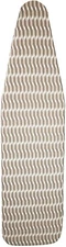 HOMZ Padded Cotton Ironing Board Cover Taupe Brown White Elastic W/Straps