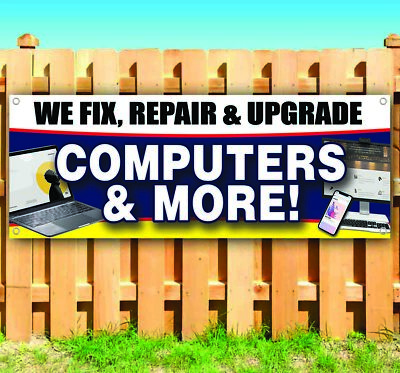 FIX COMPUTERS AND MORE Banner Advertising Vinyl Flag Sign Many Sizes SB00458
