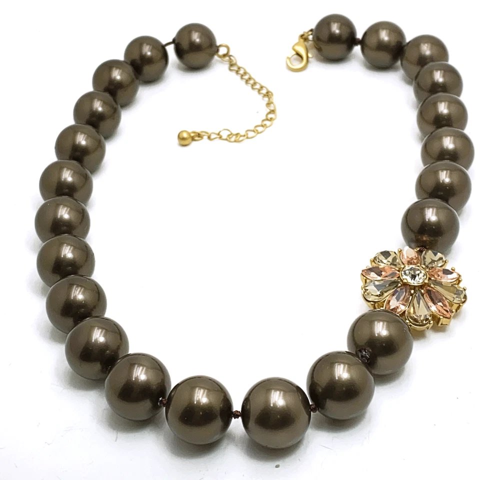 Lia Sophia TAFFETA 项链厚青铜珍珠水钻花口音 — 第 4/4 张图片