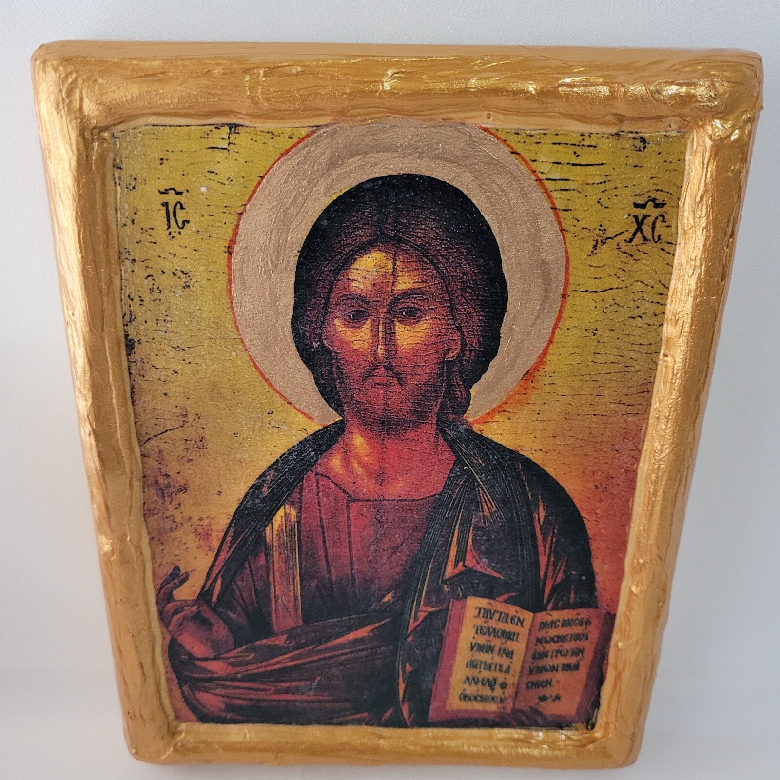Jesus Christ Pantokrator Greek Cypriot Orthodox Icon Art on Wood ...