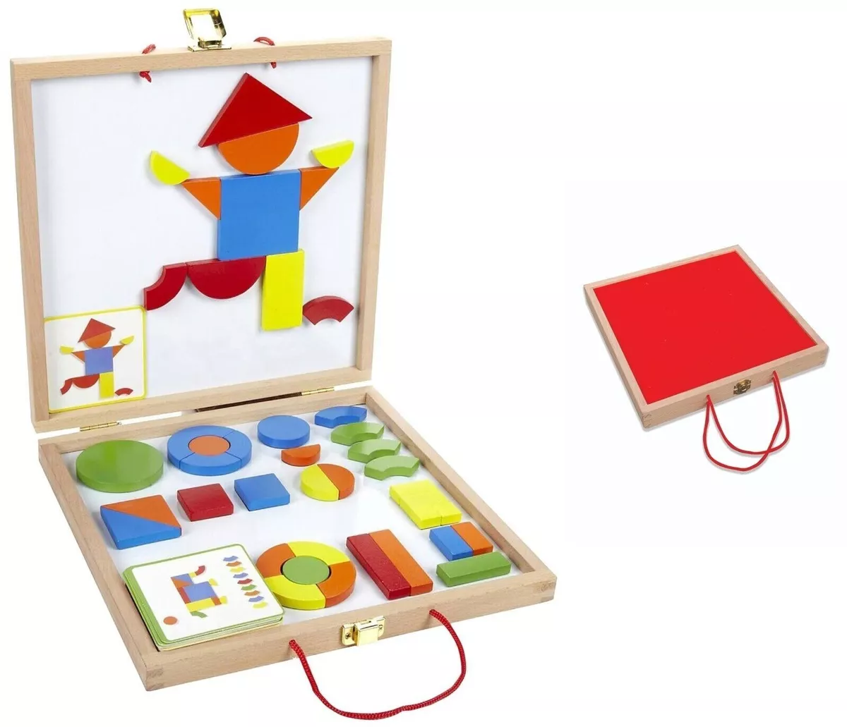 Magnetic Design Puzzle Set - Imaginative Play with Magnetic Shapes Carrying  Case