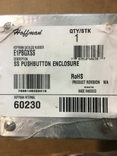 Hoffman Pushbutton Enclosure, 4.00 in. H, 304 SS E1PBGXSS SINGLE HOLE (NEW)