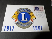 FRANCE 1967, CM 1° jour timbre 1534, LIONS INTERNATIONAL, VF FDC