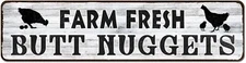 Farm Fresh Butt Nuggets Eggs Sign,Chicken Decor,Funny Hen House Coop Accessories