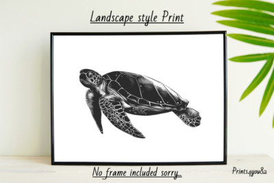 MEERESSCHILDKRÖTE A4 DRUCK POSTER BILD WANDBILD WOHNDEKO UNGERAHMT GESCHENK NEU 