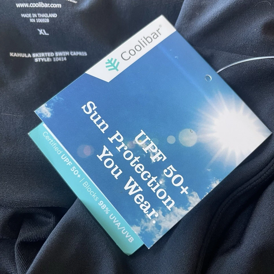Coolibar Kahula Falda Natación Capris Negro Mujer XL UPF 50+ Atlético Informal Foto 4 de 4