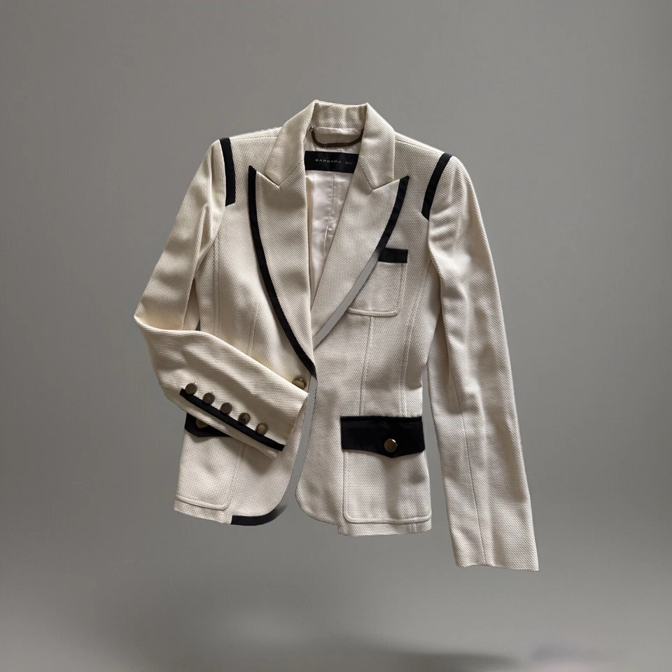 Barbara Bui Womens Captain's Jacket Ivory Size Small - Image 2 of 4