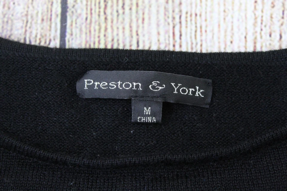 Suéter Pullover Mediano Preston & York Mujer Mezcla Lana Manga 3/4 Negro Foto 3 de 4