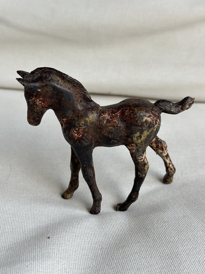 Vintage Solid Brass Aged Horse Figurine Pony Desk Metal Shelf Sitter Decor - Image 2 of 4