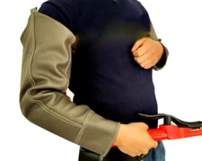 Long Split Leather Welding Sleeves Protective Splatter Heat Arm Straps Sleeve  9