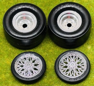 1/25 Gasser Dragster Tires & Wheels Amt Mpc Revell Monogram Moebius (AB)
