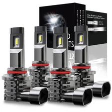 4Pcs 9005 9006 LED Headlights Kit Combo Bulbs High Low Beam Super Bright White