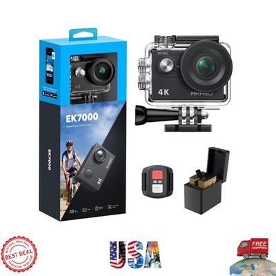 Full HD Action Camera: EK7000 4K, EIS Stabilization, Remote Control for Action