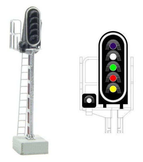 Signalisation HO MAFEN 413207 avec 6 feux LED multicolores à intensité constante pour maquette