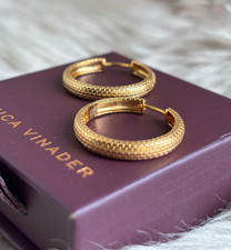 MONICA VINADER 💎 Heirloom Medium Hoop Earrings 18k Gold RRP £140