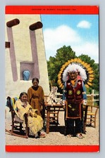 Vintage Indians in Scenic Colorado Postcard Native American Headdress