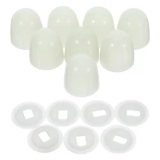  8 Sets Plastic Toilet Bolt Covers Push on Screw Universal Toilets
