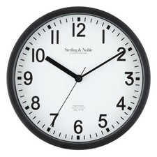 Mainstays Analog Wall Clock Black 8.78 Inch I...