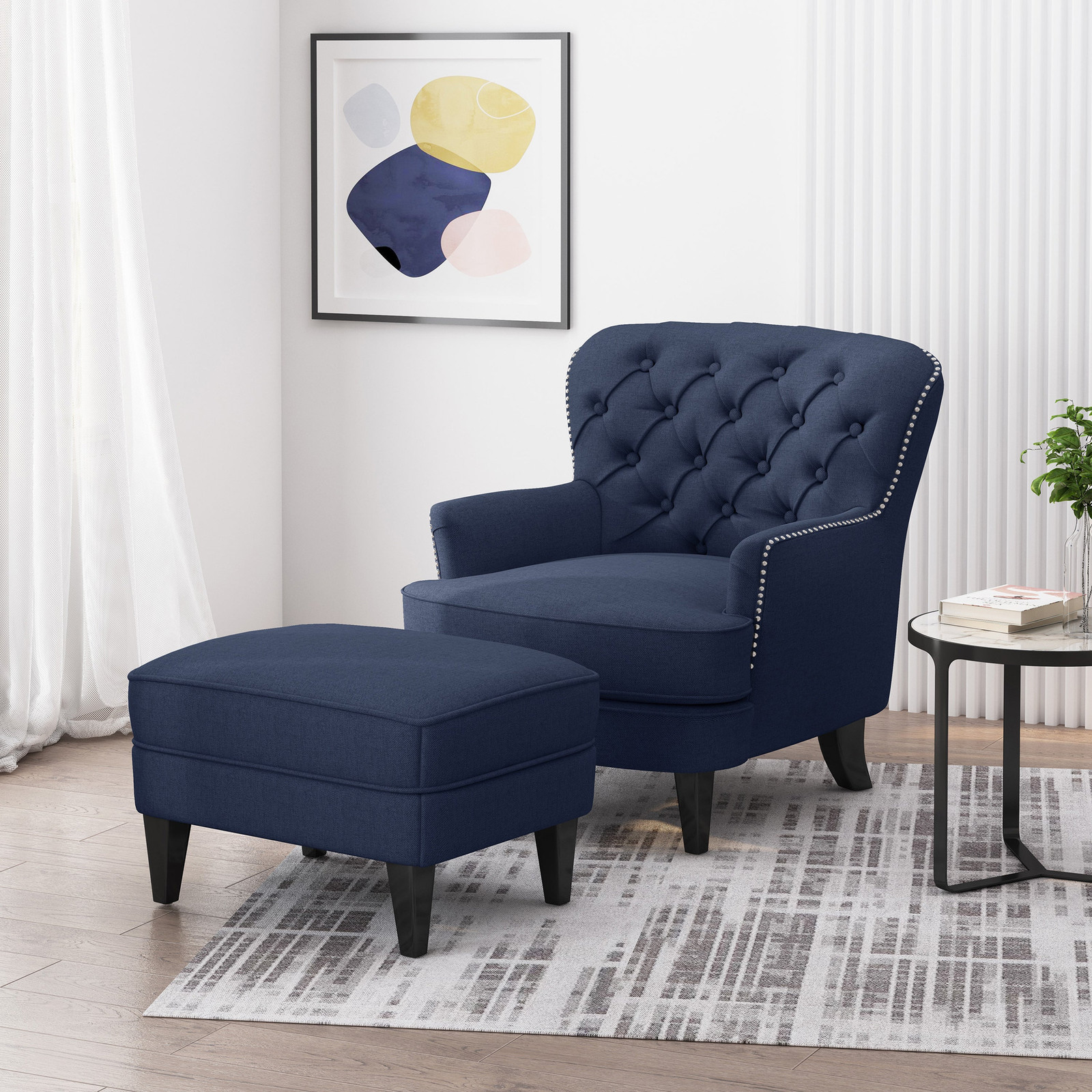Stylish Club Chair and Ottoman Set for Your Living Room