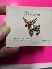 Democrat Gold Donkey Hat / Lapel Pin