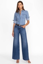 JOHNNY WAS LUMIERE WIDE LEG JEANS IN VINTAGE BLUE SIZE 32 198