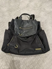 Skip Hop Diaper Bag Black Messenger Large with Changing Pad Baby Organizer