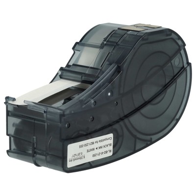 Schriftband für Brady ID PAL M210 M210-LAB LABPAL Schwarz/Weiß Vinyl 6,35mm 6,4m