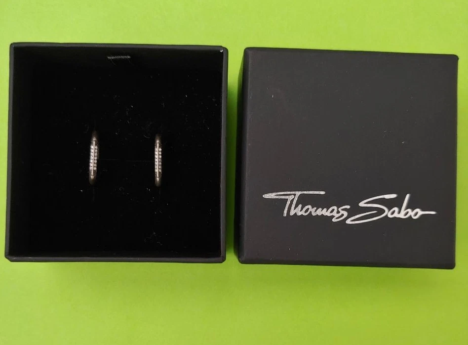 Thomas Sabo Orecchino Singolo In Argento 925 Con Due Zirconi - Mono Orecchino Charm Club Da Abbinare - Regalo - 5