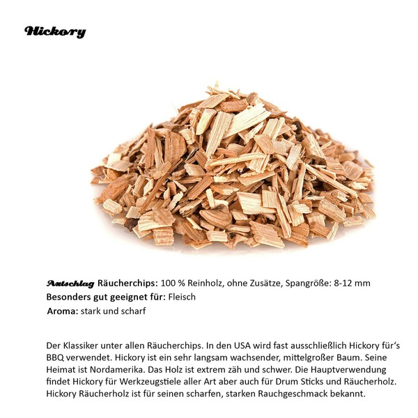 Axtschlag Hickory RäUcherchips 1000G - Sortenreine SpäNe FüR Grill & Smoker-image