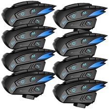NavGear 8er-Set Motorrad-Intercom-Systeme für bis zu 8 Personen, 2.000 m