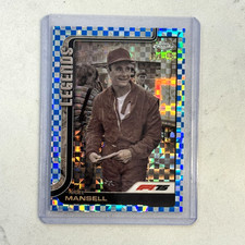 2025 Topps Chrome F1 #160 Nigel Mansell Blue Checker Flag Refractor /150