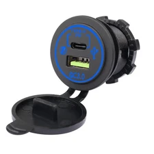 12V-24V Car Cigarette Lighter Socket PD Type C QC3.0 USB Fast Charger Adapter